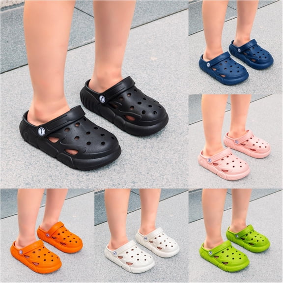 VOUZZA Kids Garden Clogs Outdoor Lightweight Waterproof EVA Hole -on Beach Sandals Shower Slippers Boys Girls 2-14
