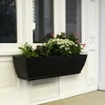 thumbnail image 6 of Acadia 36" x 11" x 10" Black Self Watering Plastic Window Box Planter with Steel Wall Mount Brackets, 6 of 7