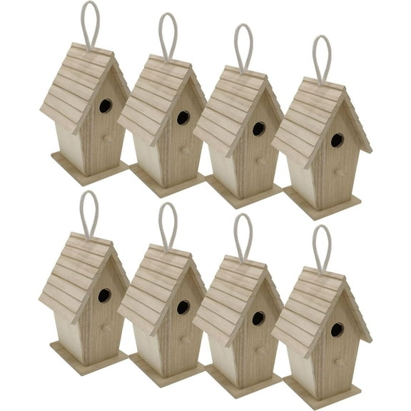 Wood Birdhouse by ANHXN - Unfinished Birdhouse Made of 100% Wood, Outdoor Nesting Boxes
