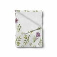 thumbnail image 2 of Green and Purple Soft Flannel Fleece Blanket, Pastel Toned Watercolor Garden Art Pattern with Flowers and Leaves, Cozy Plush for Indoor and Outdoor Use, 70" x 90", Mauve Khaki White, by Ambesonne, 2 of 6
