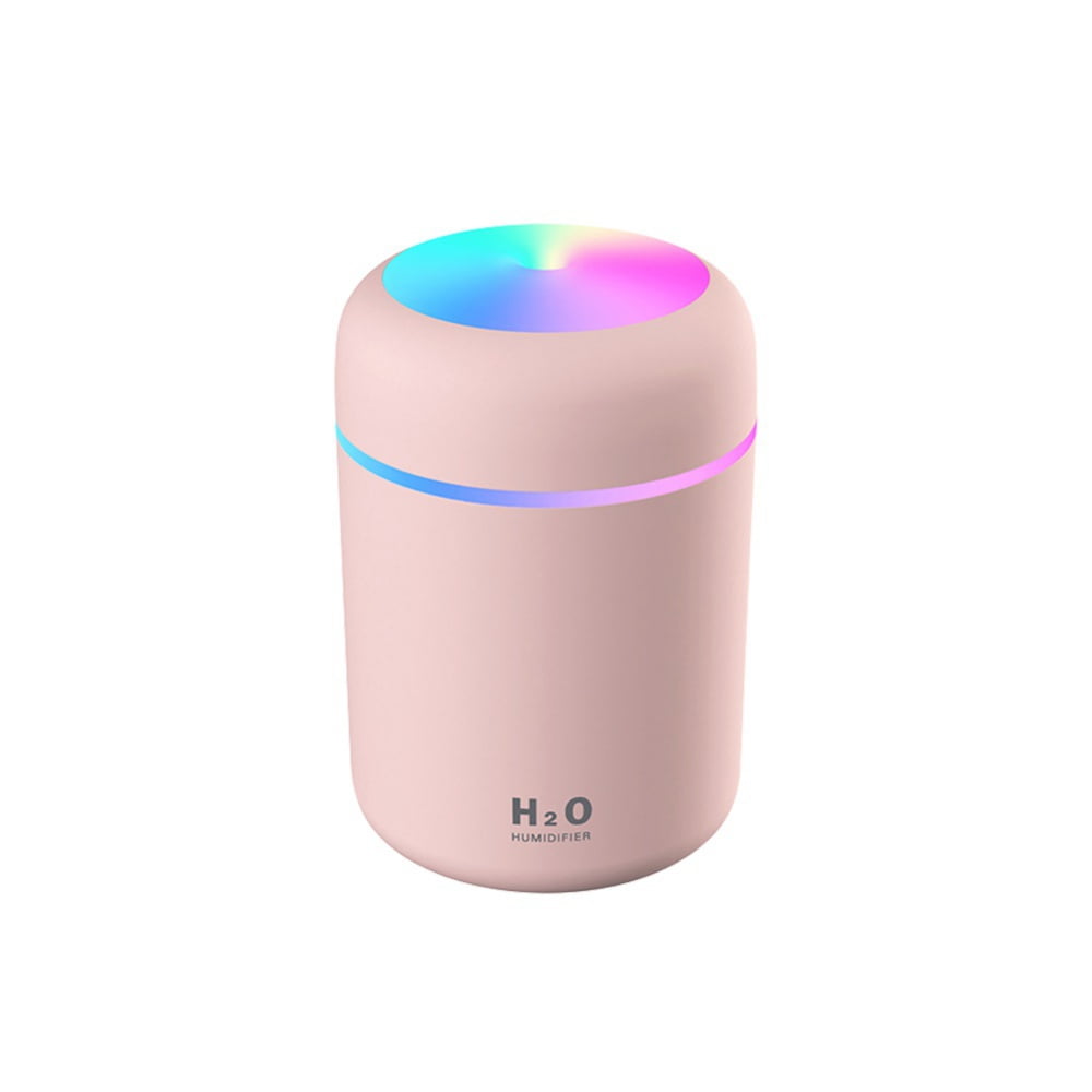 Colorful Cool Mini Humidifier,Essential Oil Diffuser Aroma Essential Oil Cool Mist Humidifier,2 Adjustable Mist Modes Super Quiet,USB Charging and Night Light Function,for Car,Office,Bedroom Pink