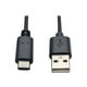 Eaton Tripp Lite Series USB-USB 2.0 3 ft A to USB-C Cable, (M/M), (0.91 M) - Câble USB - 24 Broches USB-C (M) vers USB (M) - USB 2.0 - 3 Pi - Moulé - Noir – image 5 sur 5