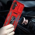thumbnail image 6 of Designed for Samsung Galaxy S24 Ultra Hybrid Case with Rotation Ring Stand Shockproof & Movable Camera Window PC TPU Armor Dropproof Phone Case Cover [Red], 6 of 6