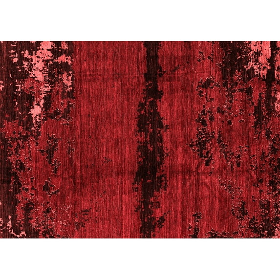 Ahgly Company Indoor Rectangle Abstract Red Modern Area Rugs, 4' x 6'