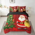 thumbnail image 2 of jejeloiu Santa Claus Twin Bedding Sets 7-Piece,Marry Christmas Tree Bedding Comforter Set,Happy New Year Gifts Sheet Sets For Kids,Super Cozy Room Decoration Reversible, 2 of 8