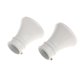 thumbnail image 1 of Inteprter 2 uds extremos de barra de cortina cabeza de poste de cortinas para Dia. Bola de varilla de 28 mm # Blanco Tratamientos de ventanas trompeta blanca 2 piezas, 1 of 1