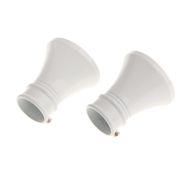 Inteprter 2 uds extremos de barra de cortina cabeza de poste de cortinas para Dia. Bola de varilla de 28 mm # Blanco Tratamientos de ventanas trompeta blanca 2 piezas