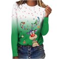 thumbnail image 1 of Camisas Navideñas Para Mujer Tops de Manga Larga Jersey de Cuello Redondo Informal Con Estampado de Ciervos en 3D Odeerbi ODB199901, 1 of 5