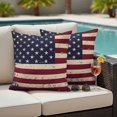 thumbnail image 5 of Independence Day Pillow Covers 2 Pack American Flag Retro Abstract Style Pillowcase Waterproof Outdoor Throw Pillow Cover for Patio Garden Square Cushion 16”x16”, 5 of 9