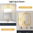 thumbnail image 6 of Gold Bathroom Light Fixtures 24 inch Dimmable Metal Wall Sconce Fixtures Over Mirror LED Vanity Light Bar for Restroom Mirror 3000K Warm White Light, 6 of 8