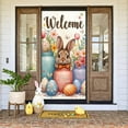 thumbnail image 3 of Cute Easter Banner Bunny Ears Happy Easter Display Colorful Easter Eggs Floral Decor Easter Backdrop for Easter Party Spring Celebration Kids Party, 3 of 9