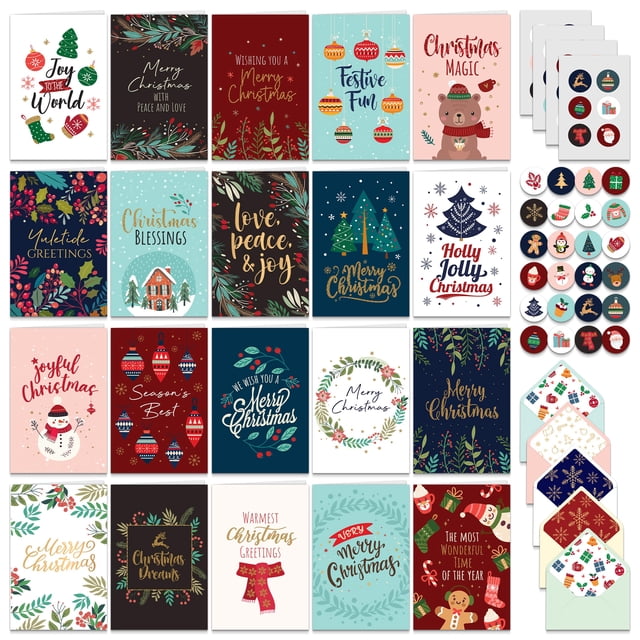 Decorably 100 Tarjetas de Navidad 15x10 cm con Sobres