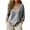 Black, variant on Womens Gingham Plaid V-Neck Long Sleeve Top Curved Hem Relaxed Fit Lightweight Casual Spring Summer Blouse