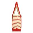 thumbnail image 7 of DALIX Small Stripe Tote Deluxe Shoulder Bag Cotton Canvas in Red, 7 of 7