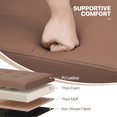 thumbnail image 5 of MoNiBloom Footstool Ottoman with Padded Seat, Modern PU Leather Footrest, Rectangular Seat Stool, Brown, 5 of 9