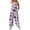Purple, variant on Womens Halloween Jumpsuits Skull Pumpkin Halter Backless Funny Rompers Skeleton Castle Wide Leg Horror Overalls, 2XL
