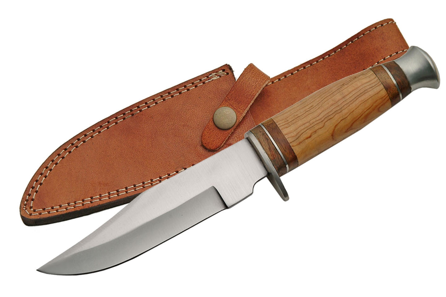 FIXEDBLADE HUNTING KNIFE 11" Olive Wood Handle Stainless Blade Skinner