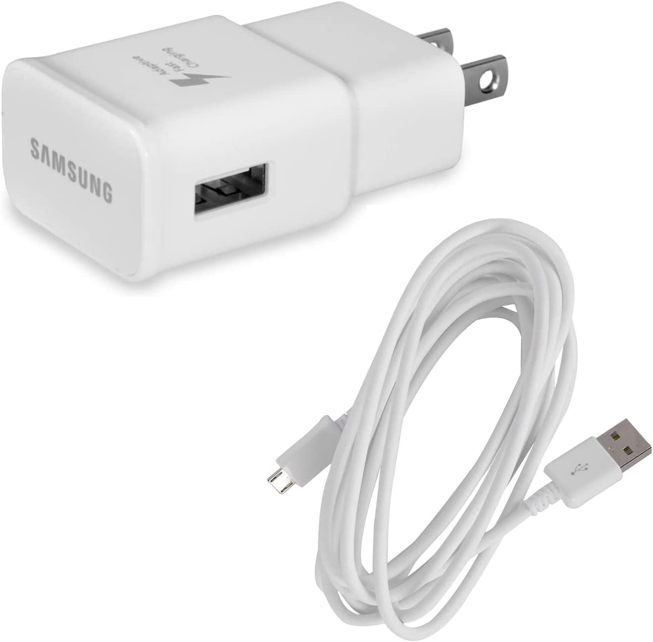 Samsung Fast Charger EPTA20JWE and 3 Meter Micro USB Cable for Galaxy S7 / S7 Edge / S6 / S6