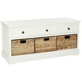 thumbnail image 3 of SAFAVIEH Damien 3-Drawer Storage Bench Distressed Cream, 3 of 5