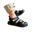 thumbnail image 3 of ZHOGXU Toddlers Children Girls Boys Summer Sandals Soft Sole Non Closed Toe Color Block Breathable Lightweight Shoes For Outdoor Activities,Black,7.5, 3 of 7