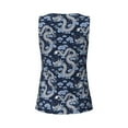 thumbnail image 5 of Xecao Dragon print women's scoop neck, loose-fit workout tank tops for the gym., 5 of 9