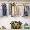 thumbnail image 5 of Yayeee Canvas Storage Basket with Handles for Shelves Fabric Bins Closet Organizer, Flowers and Dog, 5 of 8