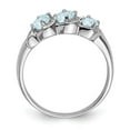 thumbnail image 2 of 925 Sterling Silver Rhodium Aqua and Diamond Ring Size 8 Measures 2mm Wide - Ring for Women, 2 of 6