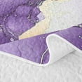 thumbnail image 5 of Homewish Purple Marble Bed Spread Queen,Gold Metallic Queen Coverlet Set,3 Pieces, 5 of 7