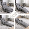 thumbnail image 4 of FLOGUOR Foldable Lazy Sofa Bed 14-Position Adjustable Comfy Floor Chair Chaise Lounge with Armrests and Pillow with Gaming Recliner for Adults with Foot Rest Futon Sofa, 4 of 6