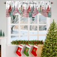 thumbnail image 3 of Merry Christmas Tie Up Valances Curtain, Colorful Xmas Tree Winter Snowflake Adjustable Rod Pocket Short Window Treatment Tie Up Curtains Valances for Kitchen Living Room Bathroom 42x12 Inches, 3 of 9