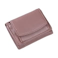 thumbnail image 1 of facefd Portable Women Leather Wallet Simple Design Foldable Change Purse Shopping Card Holder Carrying Bag Birthday Gift Brown, 1 of 9