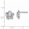 thumbnail image 2 of 925 Sterling Silver Rhodium-plated Floral Aquamarine Post Earrings, 2 of 5