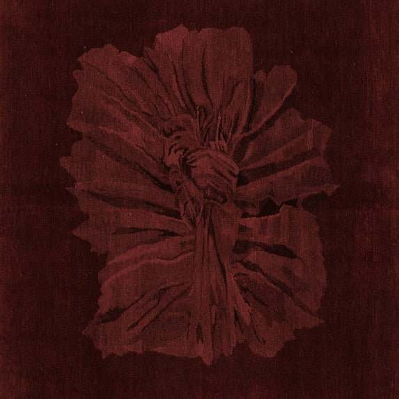 Ahgly Company Indoor Square Abstract Red Modern Area Rugs, 4' Square