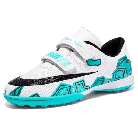 CERYTHRINA Kids Soccer Cleats Boys Girls Football Shoes Athletic Turf Comfortable Sneaker Green 36