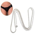 thumbnail image 4 of Waist Chain Slim Minimalist Single Layer Metal Beach Bikini Rhinestone Embedded Body Chain Belt Summer Party Wear, 4 of 7