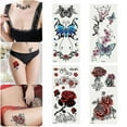 thumbnail image 3 of 2 Sheets Women Sexy Flower Temporary Tattoo Sticker Body Decor Decal Waterproof, 3 of 5