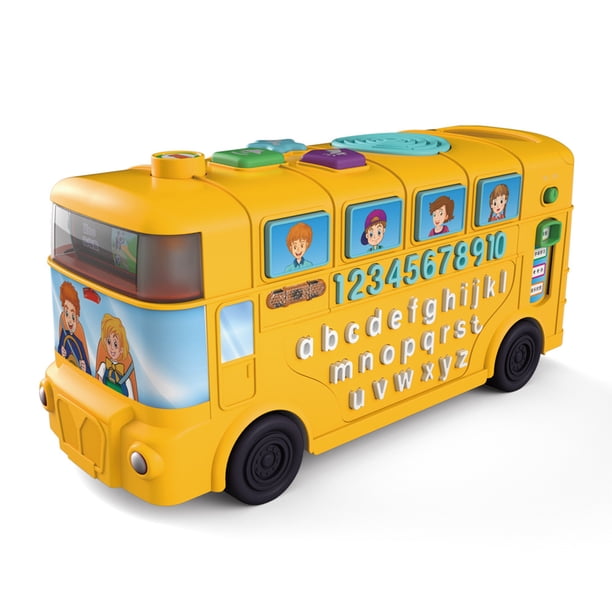 Juguete De Autobús Alphadent Juguete de autobús Alphadent con mango redondo Juguete de autobús escolar para bebé niño (Amarillo) Likrtyny libre de BPA