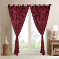thumbnail image 3 of Damask Gothic Curtains Antique Victorian 30%-50% Blackout Curtains 2 Panels 42"Wx63"L,Carmine Sugar Skull Curtains Drapes Vintage Flowers Goth Window Curtains, 3 of 6