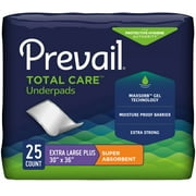 Prevail Total Care Underpad, 30 X 36 Inch, Super Absorbency, Pack of 25