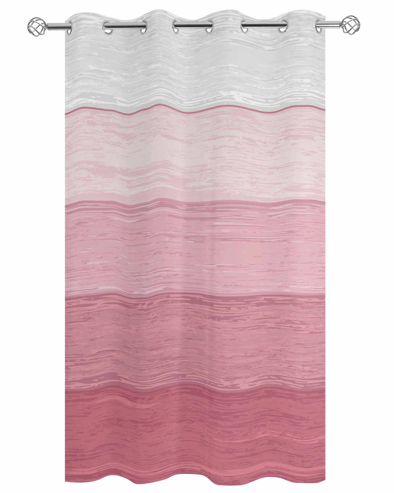 Pink Ombre Outdoor Curtains for Patio, Farmhouse Vintage Wooden Striped Privacy Drapes Grommet Waterproof Outside Curtains for Porch/Cabana/Balcony 54"x 108", 1 Panel