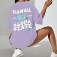 thumbnail image 4 of UANWENN T-Shirt d'Été Imprimé Col Rond Manches Courtes Raglan Style Plage Décontracté (4) T-Shirts Longs Ajustés pour Femmes Col Roulé pour Femmes Pack T-Shirts Décontractés Manches Courtes pour Femmes, 4 of 5