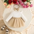 thumbnail image 7 of Gerichy Baby Long Sleeve Fall Romper Dress with Headband Baby Girl Clothes Ruffle Toddler Casual Bodysuits Infant Cute Winter Outfits 0-18 Months, 7 of 7