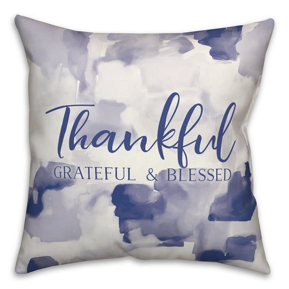 Creative Products Thakful Grateful Blessed 20 x 20 Spun Poly Pillow