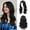 Black, variant on Blue Wave Wigs for Women 18 Inch Medium Length Wigs Middle Part Curly Wavy Wig Looking Synthetic Fiber Wig for Daily Party Use( Blue,18 Inch)