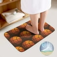 thumbnail image 3 of Sport Basketball Pattern Bathroom Rugs Set 2 Pieces, Bathroom Set - Quick Drying Bath Mat And U-Shaped Toilet Rug, Water Absorbent Bath Carpet For Bedroom Floor Living Room, Machine Washable, 3 of 6