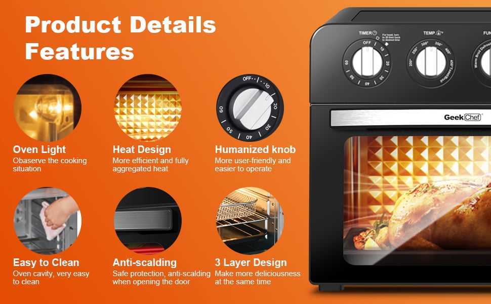 Dropship Geek Chef 16-in-1 Air Fryer Toaster Oven Combo, 24
