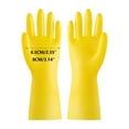 thumbnail image 2 of Guantes de goma reutilizables para lavar platos, para cocina y baño, antideslizantes, largos, con forro flocado, flexibles, resistentes al agua., 2 of 4