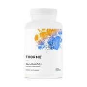 Thorne Men's Multi 50+, Daily Multivitamin and Nutrients for Men without Iron and Copper to Support Healthy, Active Lifestyle, Gluten-Free, Soy-Free, 180 Capsules, 30 servings