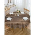 thumbnail image 5 of Farm Brown Wood Grain Round Tablecloth 54 inches Country Distressed Wooden Texture Waterproof Oil-Proof Table Cloth Round Table Cover for Holiday Party Picnic Dinner Decor Indoor and Outdoor Use, 5 of 9