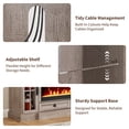 thumbnail image 5 of OKD Farmhouse Electric Fireplace TV Stand for TVs up to 80", Entertainment Center with Fireplace and Adjustable Shleves, Light Rustic Oak, 5 of 7